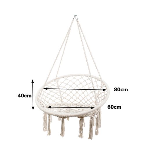 Dimenzije viseće pletene fotelje 80 x 60 x 40 cm