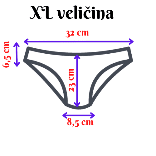 mjere ženskih gaća xl veličine