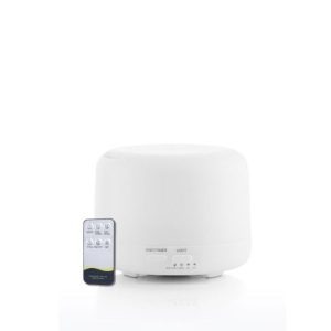 Mali bijeli difuzor 300 ml s tipkama MIST/TIMER i LIGHT i daljinskim upravljačem