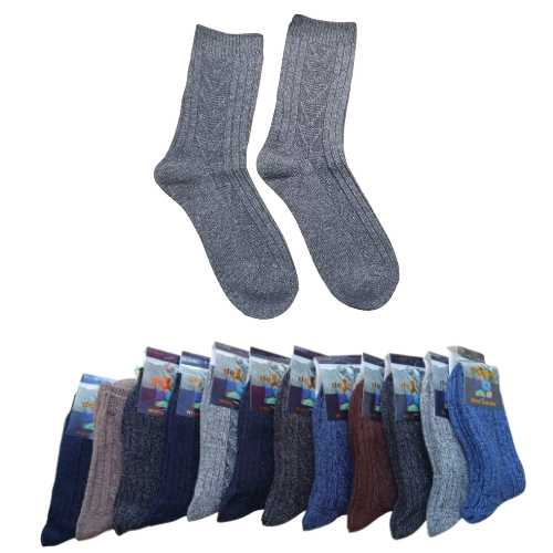 termo muške čarape s vunom-12 pari