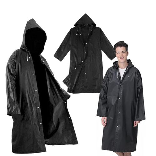 vodootporna kisna kabanica crna s kapuljacom univerzalna