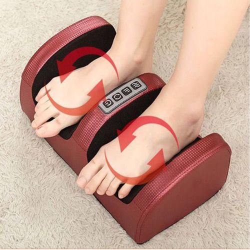 Shiatsu masažer za stopala u crvenoj boji s prikazom rotacije masažnih glava