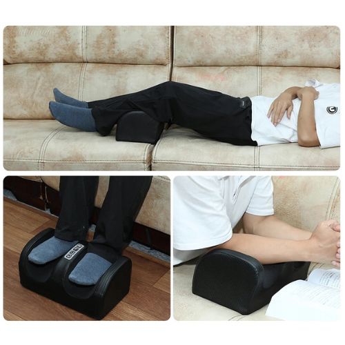 Primjena shiatsu masažera za stopala na nogama, listovima i podlakticama u kućnom okruženju