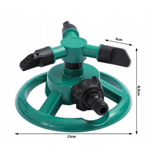 Dimenzije Rotirajućeg vrtnog raspršivača 360 stupnjeva: Promjer 15 cm, Visina 8.5 cm