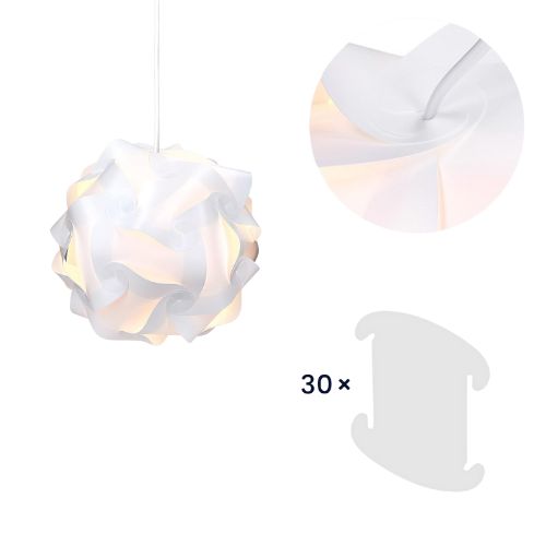 Puzzle lampa Lampada Romantica – prikaz gotovog modela, spoja i 30 sastavnih dijelova