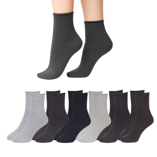 Ženske bešavne čarape bez ruba u više boja - set od 6 pari