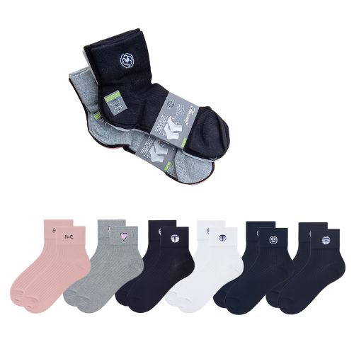 Set od 6 ženskih prozračnih čarapa u bojama crna, bijela, siva i pink