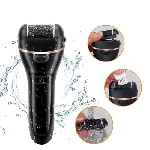 Električna turpija za stopala - vodootporna s izmjenjivim abrazivnim glavama i četkicom za čišćenje