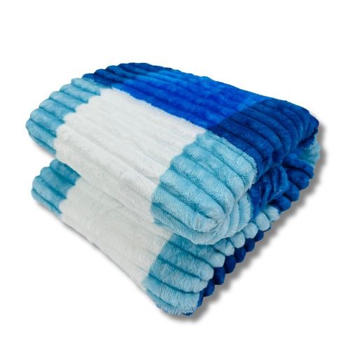 Intenzivno plava karirana deka od mikropliša - složena - veličine 150x200 i 200x220 cm