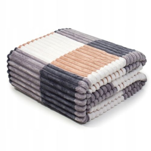 Siva karirana deka od mikropliša - složena - veličine 150x200 i 200x220 cm