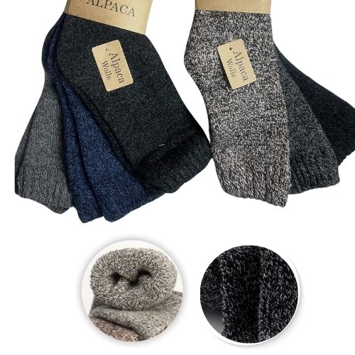 Čarape od alpake – 6 pari u različitim bojama s detaljnim prikazom tkanja