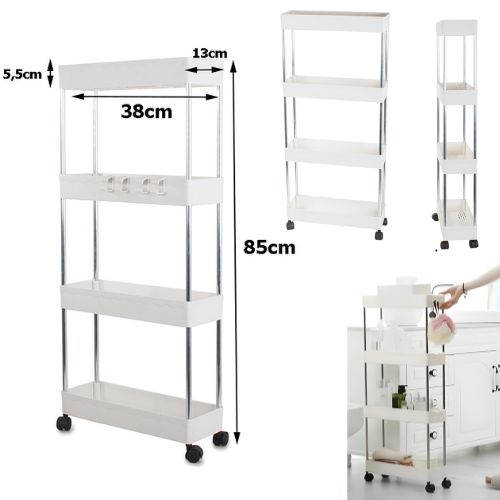 Dimenzije organizatora za uske prostore na kotačićima s 4 razine