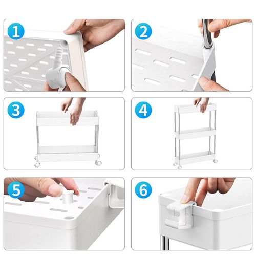 Sklapanje organizatora za uske prostore na kotačićima – jednostavna montaža bez alata