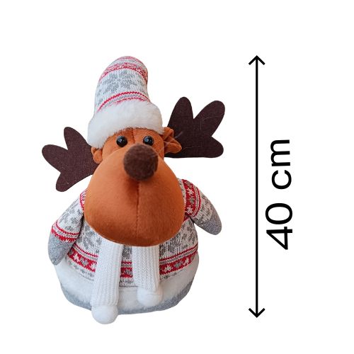 Dekorativni sob Rudolf visine 40 cm, prikaz dimenzija božićne dekoracije