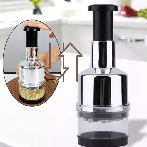 Ručna sjeckalica za češnjak s prikazom pritiska za sjeckanje namirnica