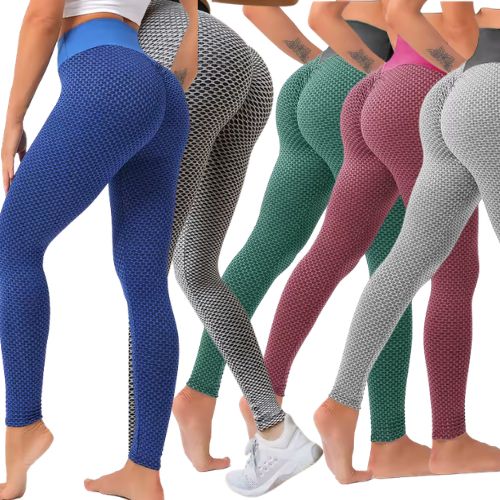 Anticelulitne push-up tajice visokog struka s 3D teksturom u 5 boja