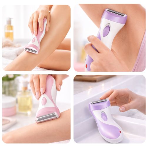 Bežični ženski brijač u primjeni na nogama i ispod pazuha