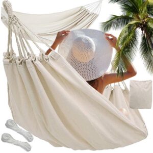 boho viseća mreža bez prečki za jednu osobu 200 x 80 cm u bež boji