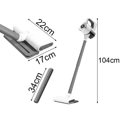Dimenzije štapnog usisavača s nastavkom 104 cm, 22 x 17 cm i cijevi 34 cm