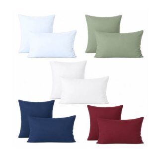 Pamučne jastučnice 60x80 cm set 2 kom u svijetloplavoj, maslinastoj, bijeloj, plavoj i bordo boji