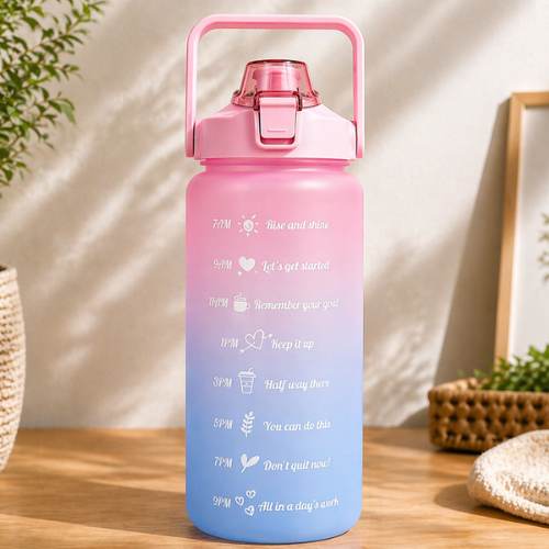 Velika boca za vodu 2 l Cotton Candy s motivacijskim oznakama