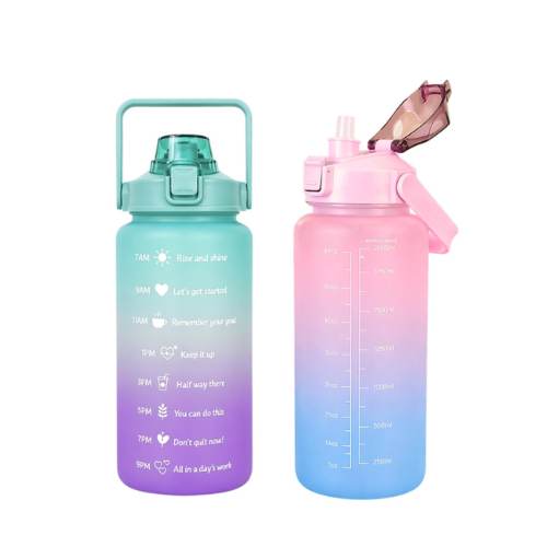 Velika boca za vodu sa slamkom 2 l u bojama Ocean Breeze i Cotton Candy
