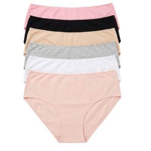Set ženskih gaćica 6 komada u 6 boja - roza, crna, bež, siva, bijela, puder roza