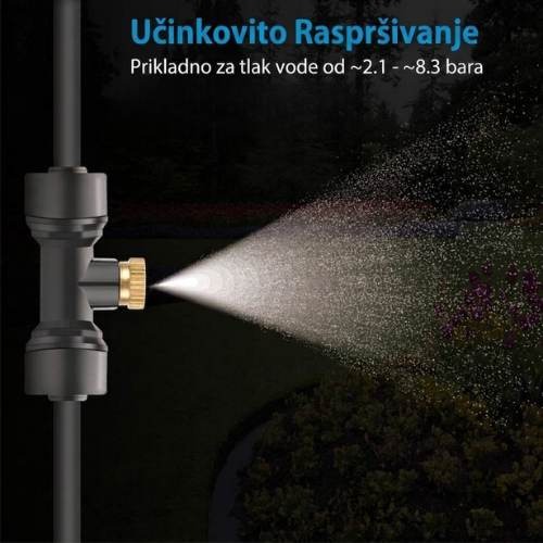 metalna mlaznica vodene maglice raspršuje finu maglu pod tlakom vode